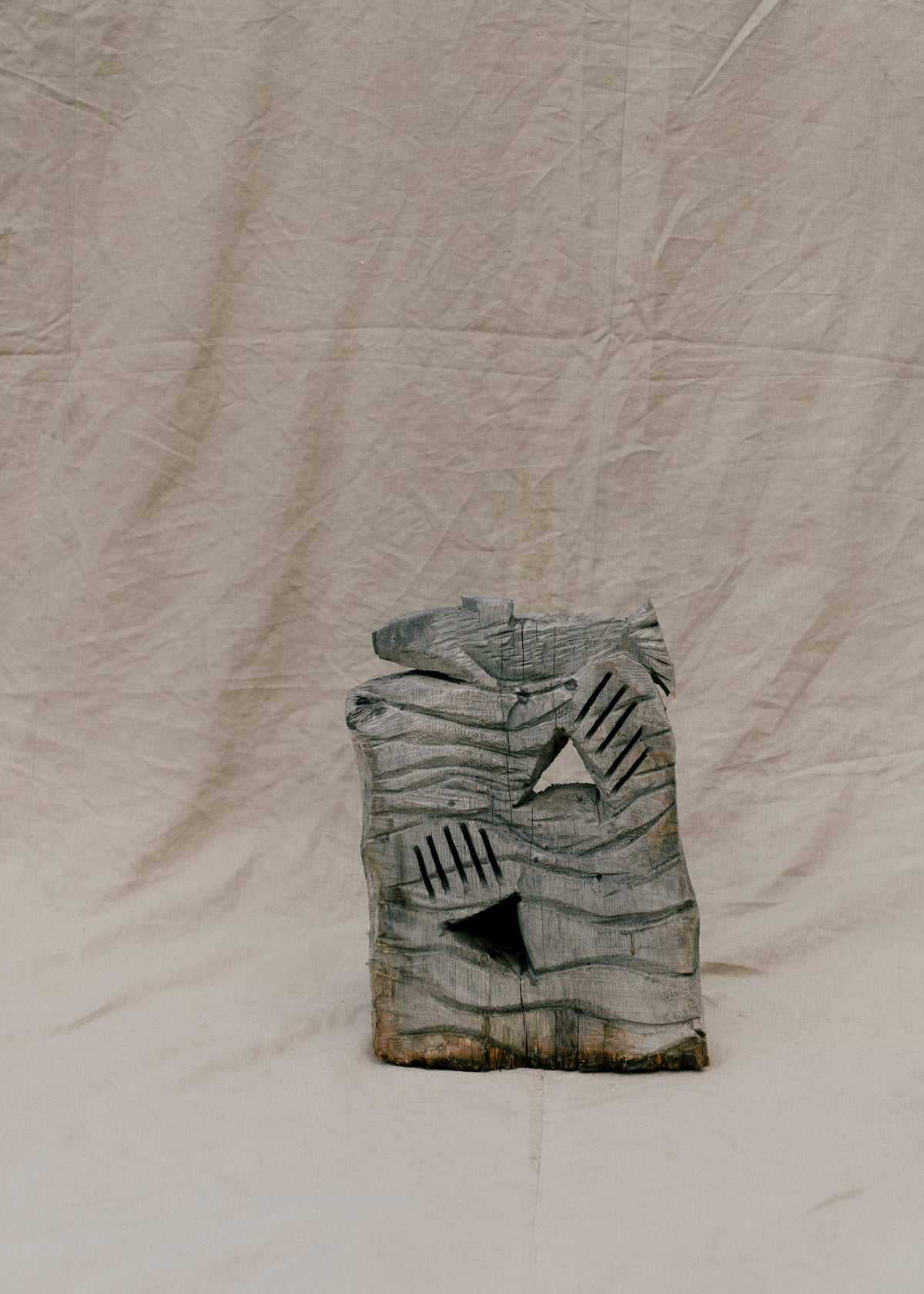 Untitled chainsaw carved relief